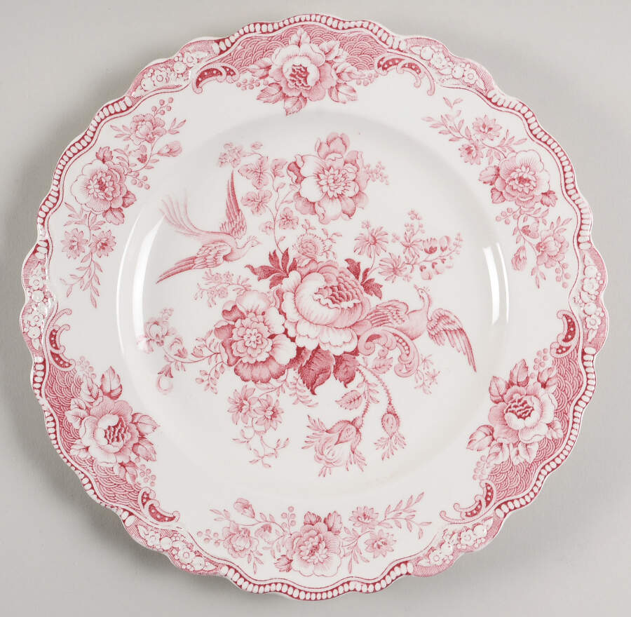 Bristol Pink (Cream) Large Dinner Plate by Crown Ducal-1