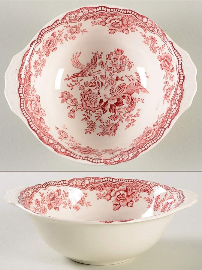 Bristol Pink (Cream) Lugged Cereal Bowl by Crown Ducal-1