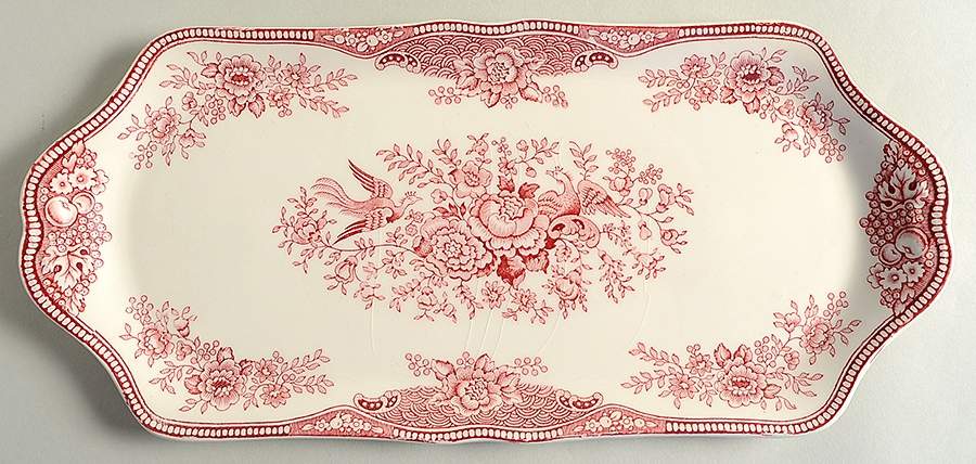 Bristol Pink (Cream) Large Sandwich Tray by Crown Ducal-1