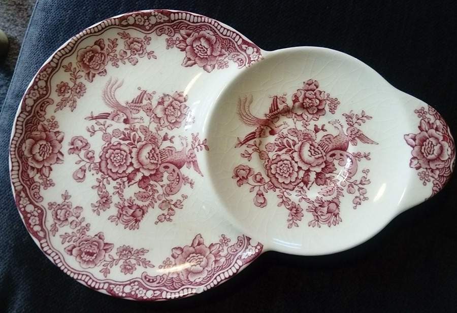 Bristol Pink (Cream) Snack Plate by Crown Ducal-1