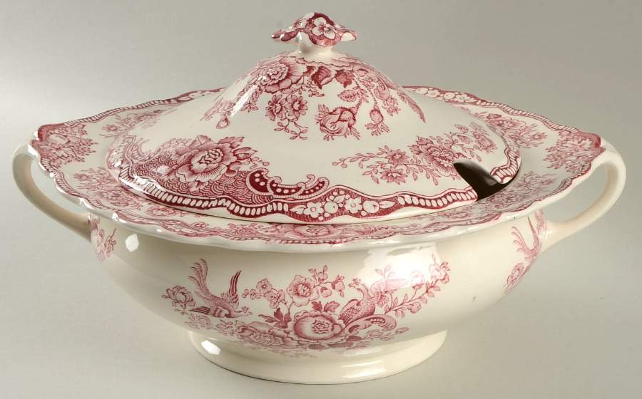 Bristol Pink (Cream) Tureen &  Lid by Crown Ducal-1