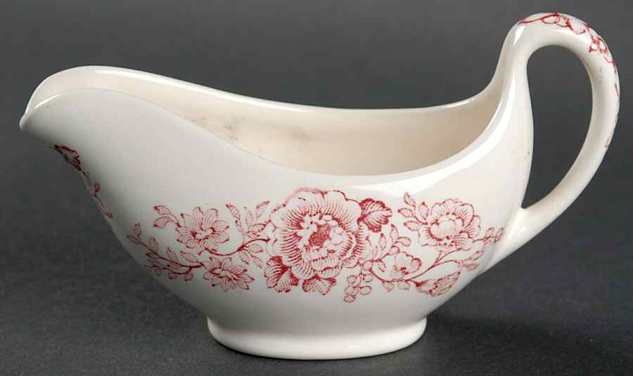 Bristol Pink (Cream) Individual Gravy Boat by Crown Ducal-1