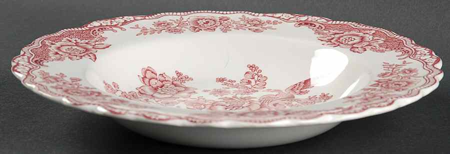Bristol Pink (Cream) Large Rim Soup Bowl by Crown Ducal-1