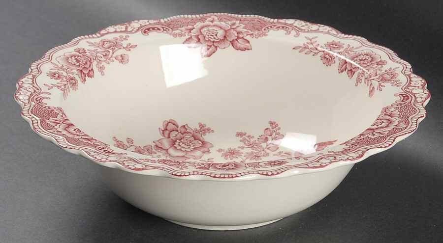 Bristol Pink (Cream) 9" Round Vegetable Bowl by Crown Ducal-1