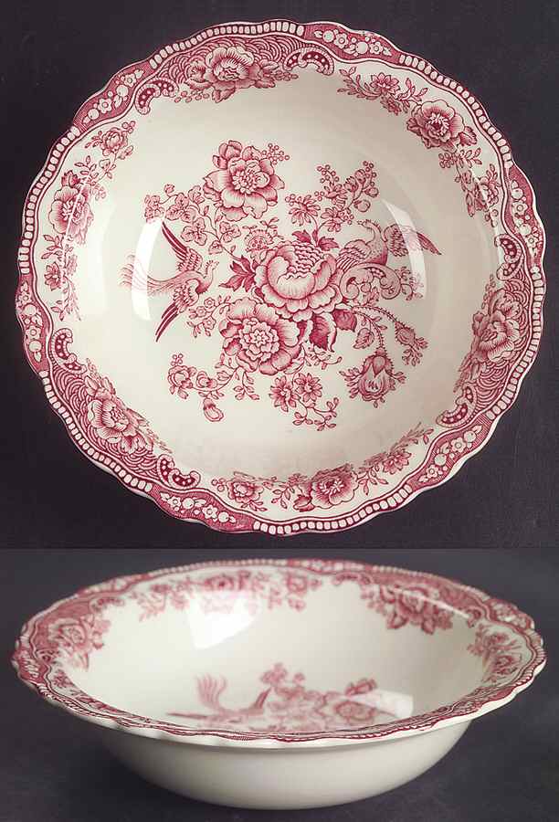 Bristol Pink (Cream) Rim Cereal Bowl by Crown Ducal-1
