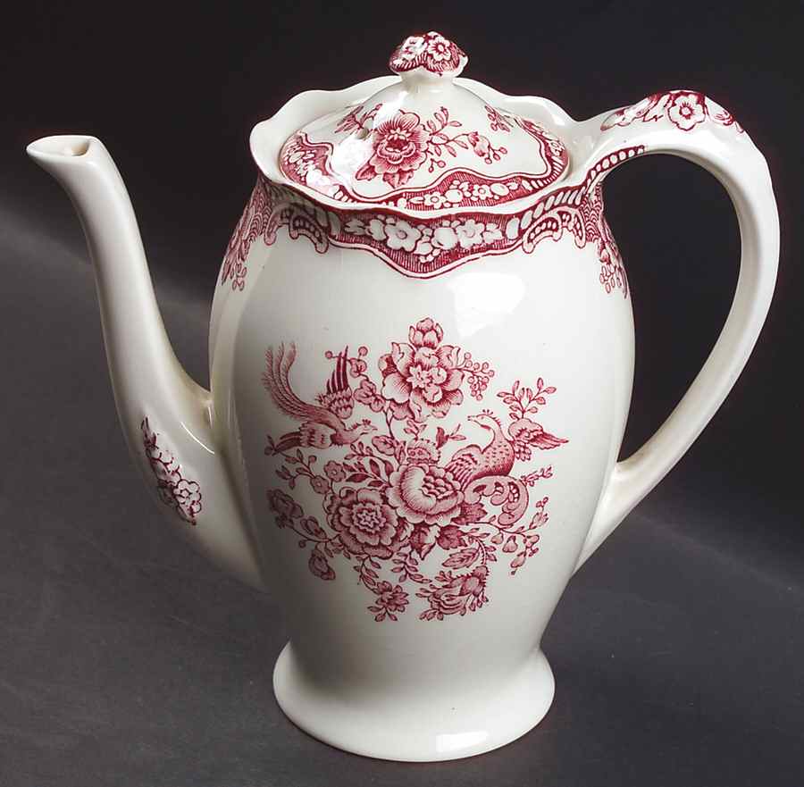 Bristol Pink (Cream) Mini Coffee Pot & Lid by Crown Ducal-1