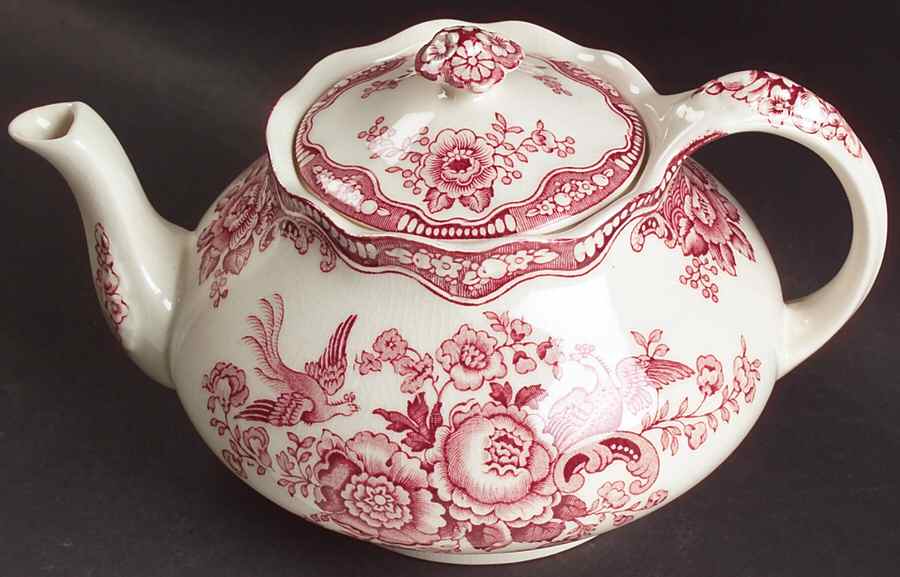 Bristol Pink (Cream) Small Teapot & Lid by Crown Ducal-1