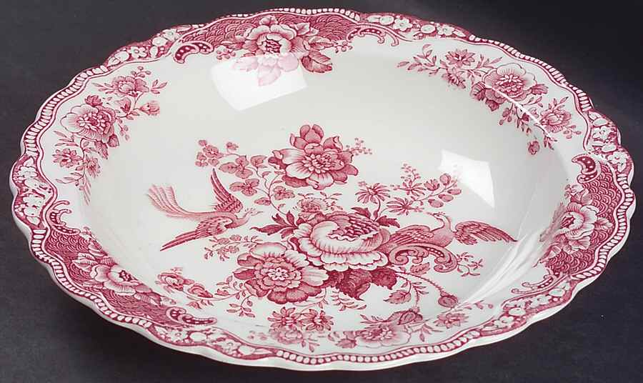 Bristol Pink (Cream) Rim Soup Bowl by Crown Ducal-1