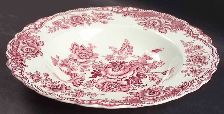 Bristol Pink (Cream) Rim Soup Bowl by Crown Ducal-1