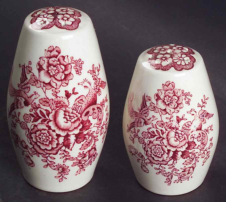 Bristol Pink (Cream) Salt & Pepper Set by Crown Ducal-1
