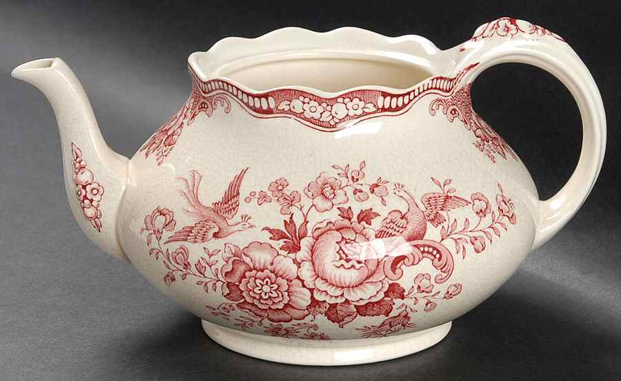 Bristol Pink (Cream) Teapot No Lid by Crown Ducal-1