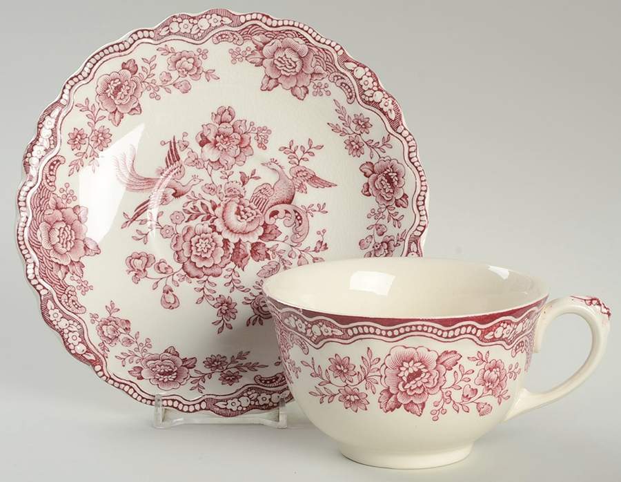 Bristol Pink (Cream) Oversized Cup & Saucer Set by Crown Ducal-1