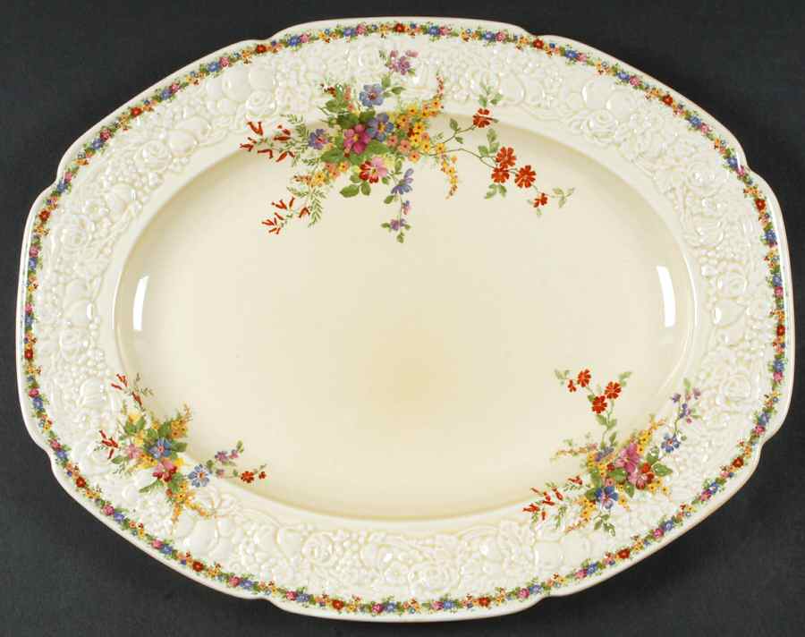 Chatham 14" Oval Serving Platter by Crown Ducal-1