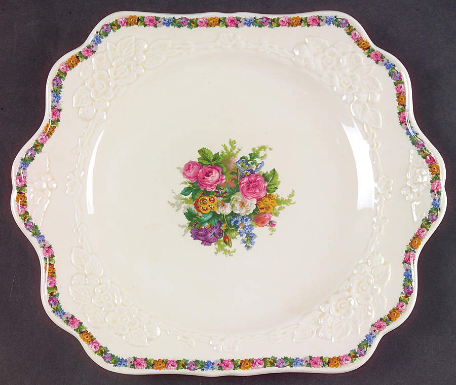 Charm Square Handled Cake Plate by Crown Ducal-1