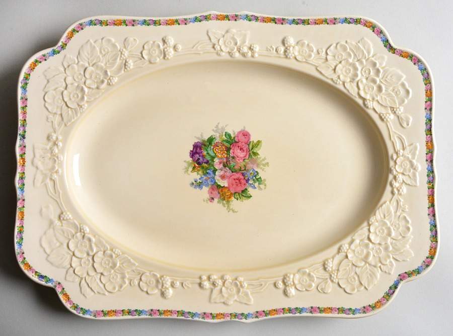 Charm 16" Oval Serving Platter by Crown Ducal-1