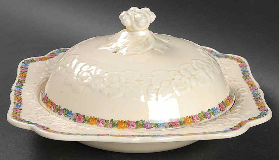 Charm Round Covered Butter by Crown Ducal-1