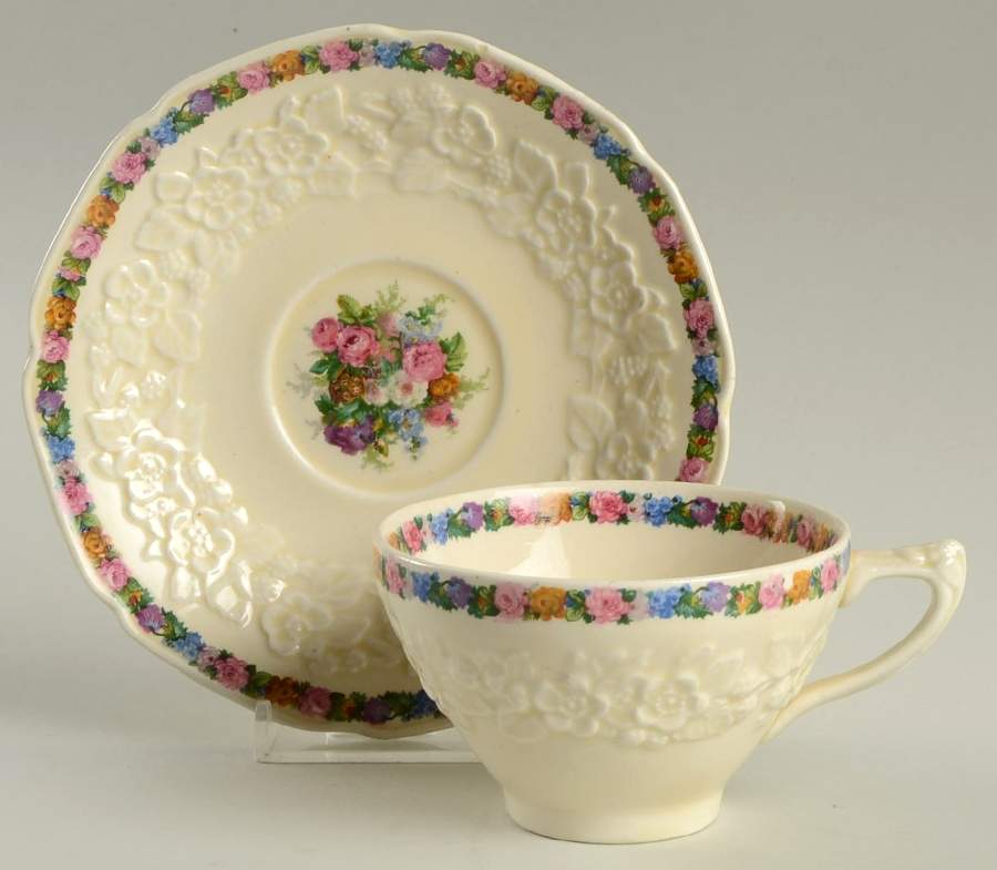 Charm Flat Cup & Saucer Set by Crown Ducal-1