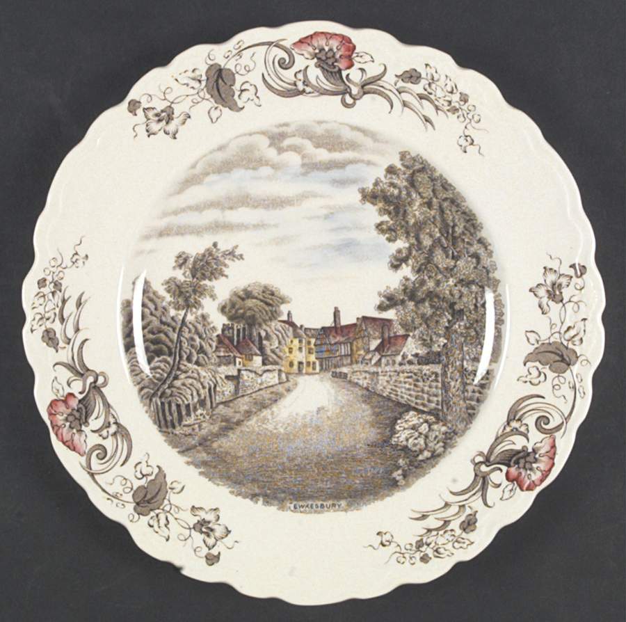 Charming England Dinner Plate by Crown Ducal-1