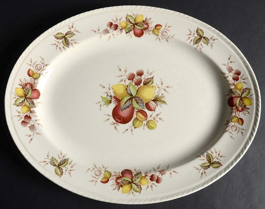 Citrus 14" Oval Serving Platter by Crown Ducal-1