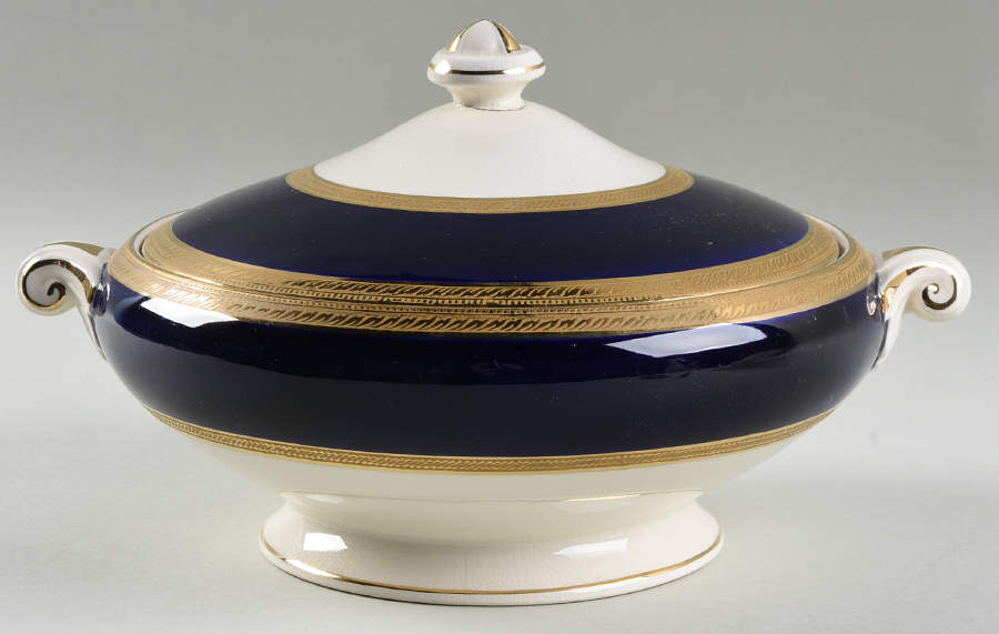 Colfax Cobalt Blue 9" Oval Vegetable Bowl by Crown Ducal-1