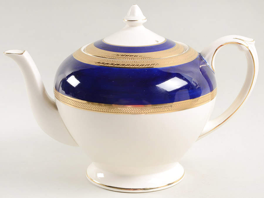 Colfax Cobalt Blue Teapot & Lid by Crown Ducal-1