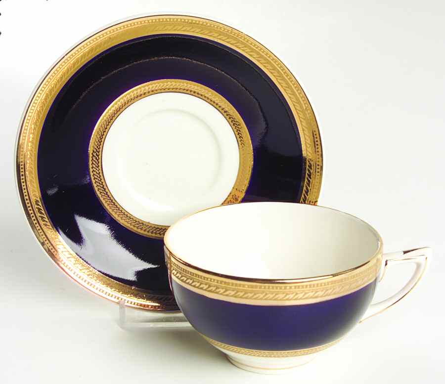 Colfax Cobalt Blue Footed Cup & Saucer Set by Crown Ducal-1
