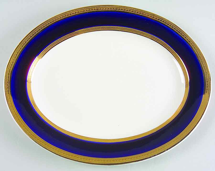 Colfax Cobalt Blue 12" Oval Serving Platter by Crown Ducal-1