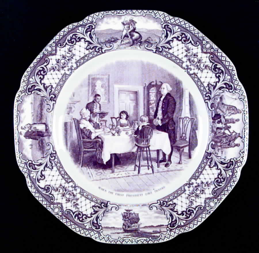Colonial Times Mulberry (Scalloped) Dinner Plate by Crown Ducal-1
