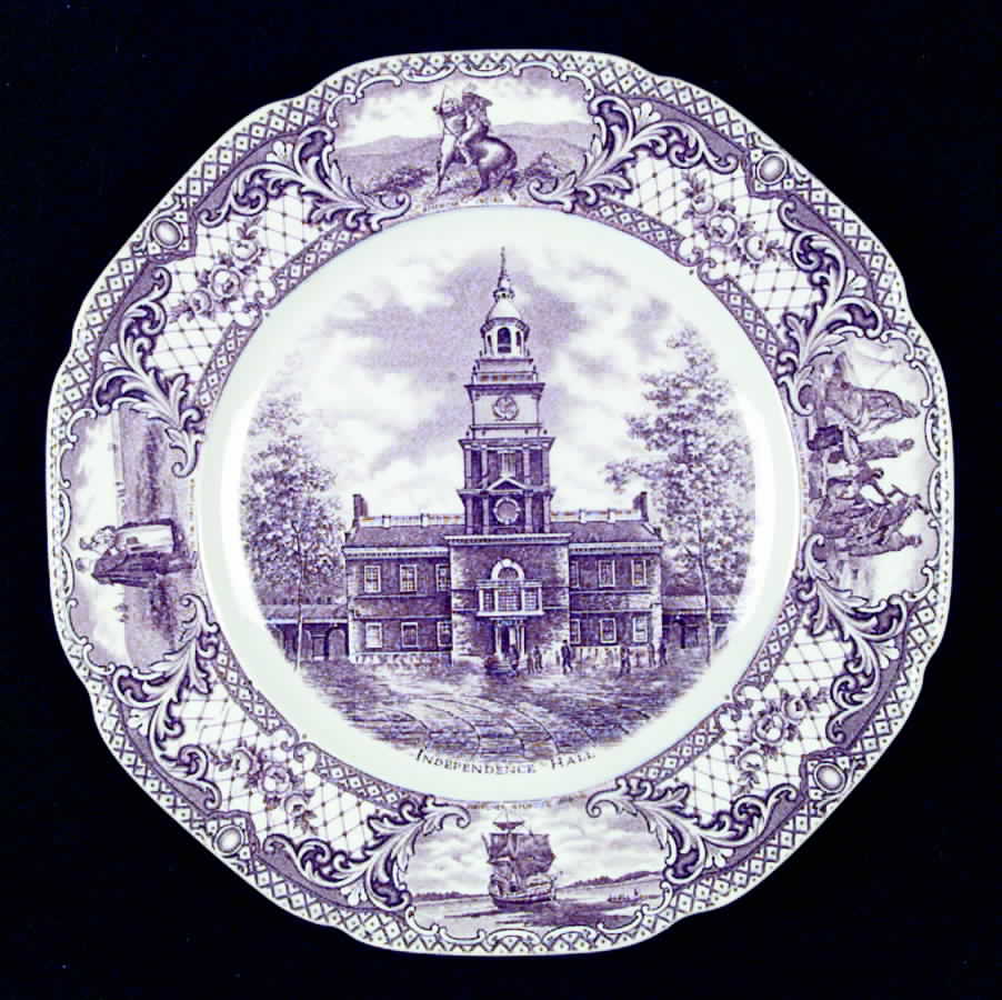 Colonial Times Mulberry (Scalloped) Dinner Plate by Crown Ducal-1