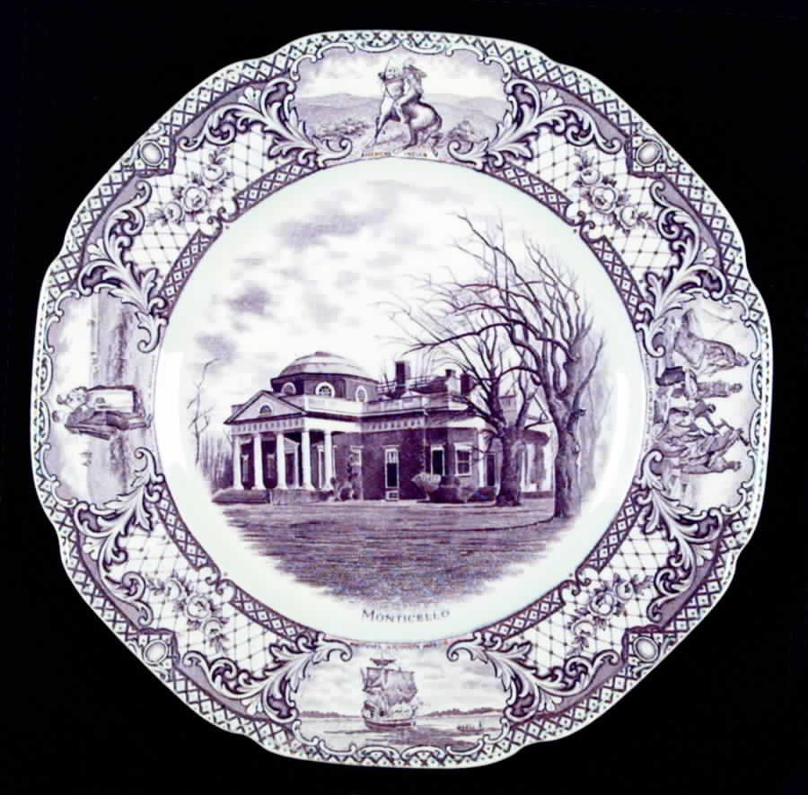 Colonial Times Mulberry (Scalloped) Dinner Plate by Crown Ducal-1
