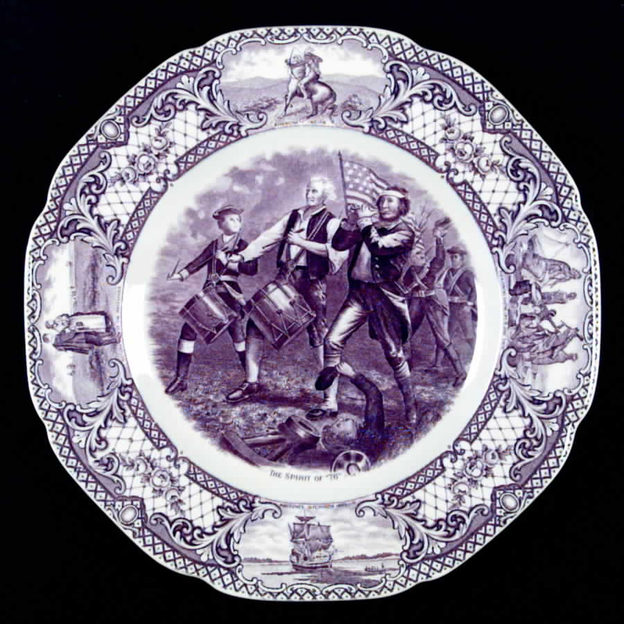 Colonial Times Mulberry (Scalloped) Dinner Plate by Crown Ducal-1