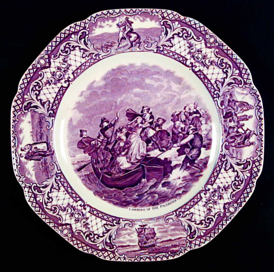 Colonial Times Mulberry (Scalloped) Dinner Plate by Crown Ducal-1