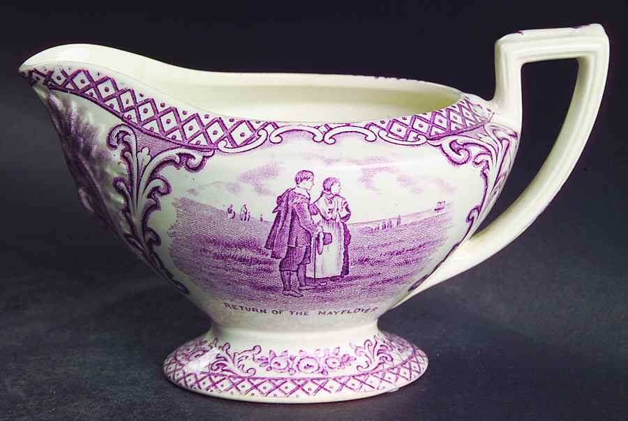 Colonial Times Mulberry (Scalloped) Creamer by Crown Ducal-1