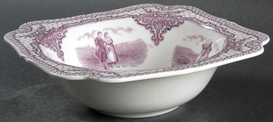 Colonial Times Mulberry (Scalloped) 8" Round Vegetable Bowl by Crown Ducal-1