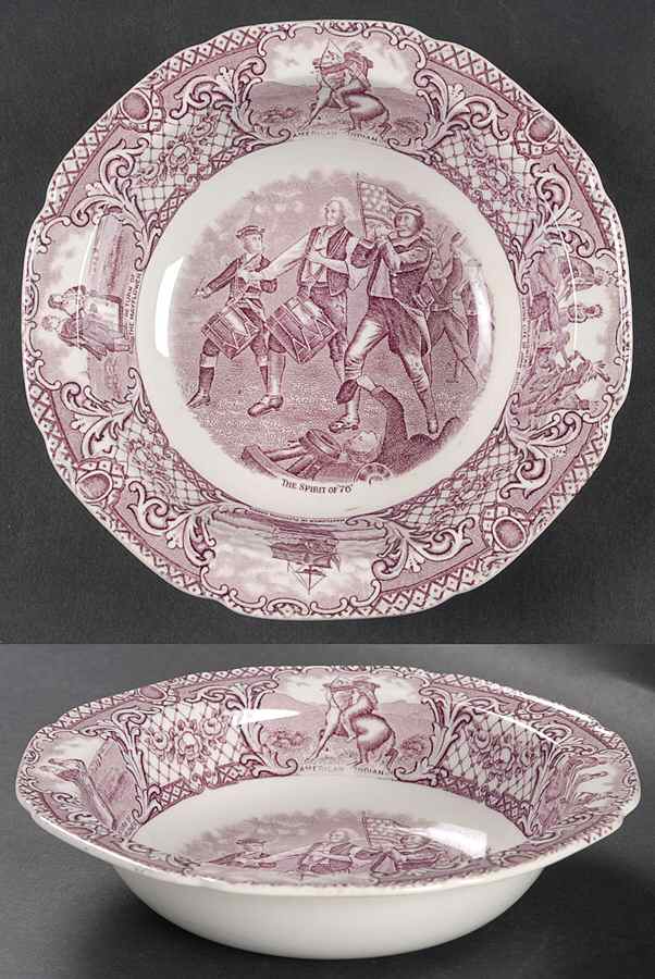 Colonial Times Mulberry (Scalloped) Rim Cereal Bowl by Crown Ducal-1