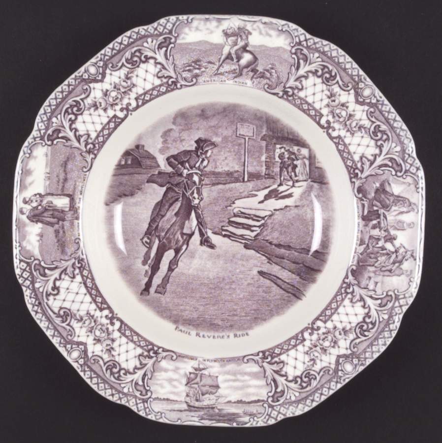 Colonial Times Mulberry (Scalloped) Rim Soup Bowl by Crown Ducal-1
