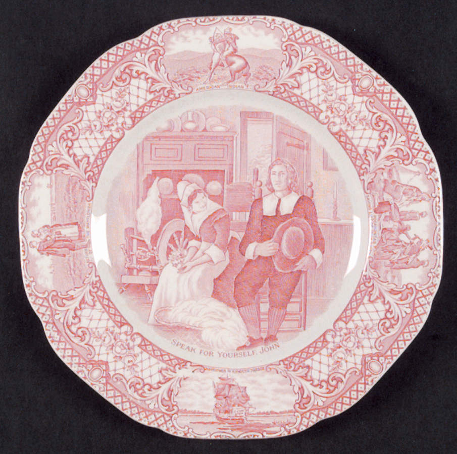 Colonial Times Pink (Scalloped) Salad Plate by Crown Ducal-1