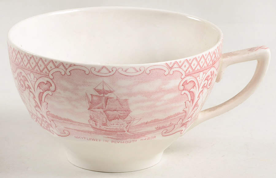 Colonial Times Pink (Scalloped) Oversized Cup by Crown Ducal-1