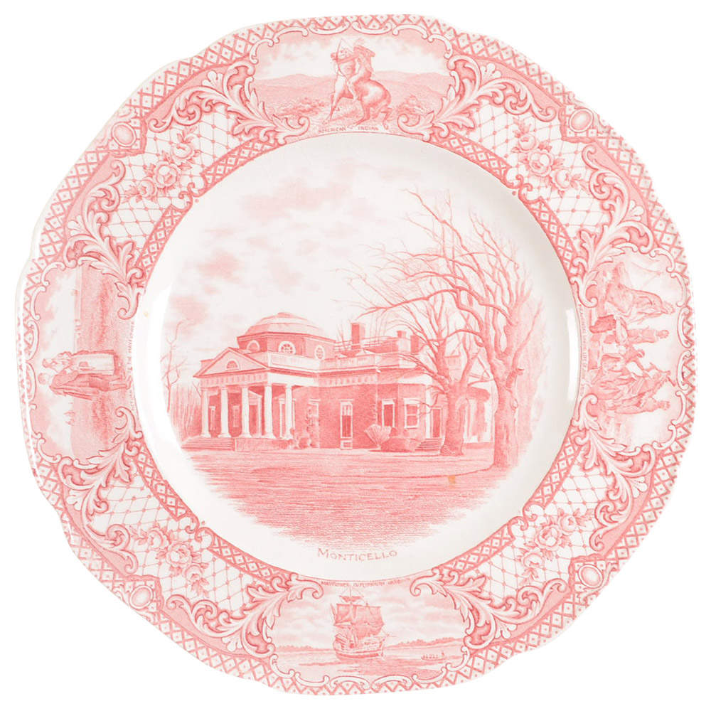 Colonial Times Pink (Scalloped) Dinner Plate by Crown Ducal-1