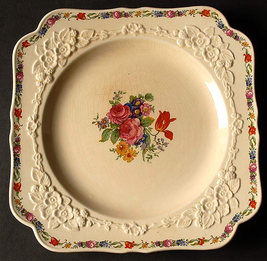 CRD1 Square Dinner Plate by Crown Ducal-1
