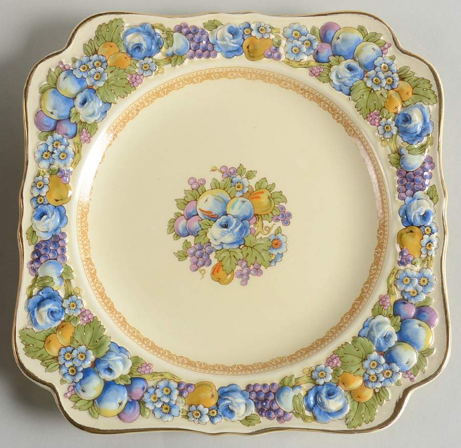 1954 Square Luncheon Plate by Crown Ducal-1