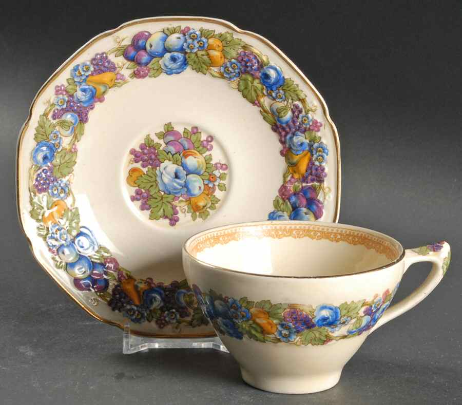 1954 Flat Cup & Saucer Set by Crown Ducal-1