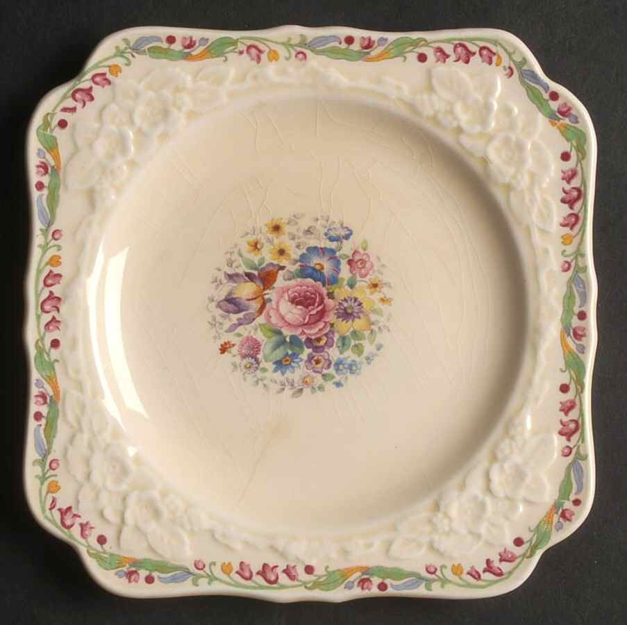 CRD24 Square Bread & Butter Plate by Crown Ducal-1