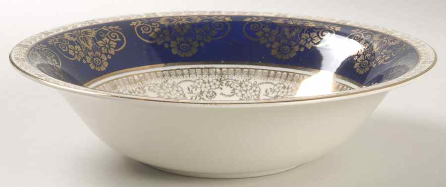 6107 (Blue) 8" Round Vegetable Bowl by Crown Ducal-1