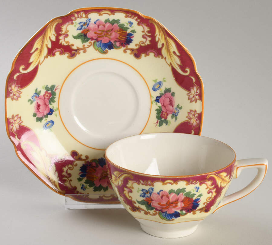 CRD38 Footed Cup & Saucer Set by Crown Ducal-1