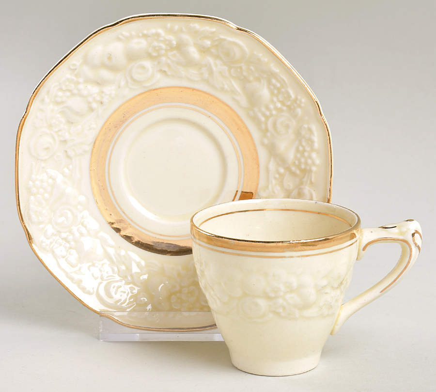 2057 Flat Demitasse Cup & Saucer Set by Crown Ducal-1
