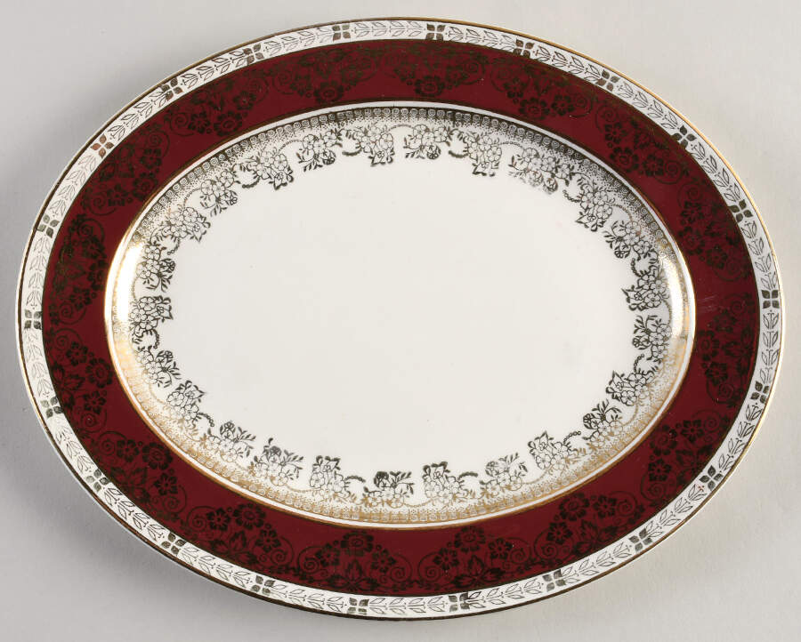 CRD45 11" Oval Serving Platter by Crown Ducal-1