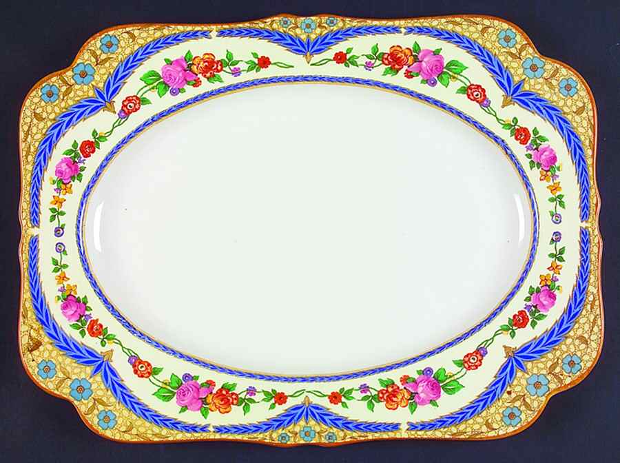 CRD48 14" Oval Serving Platter by Crown Ducal-1