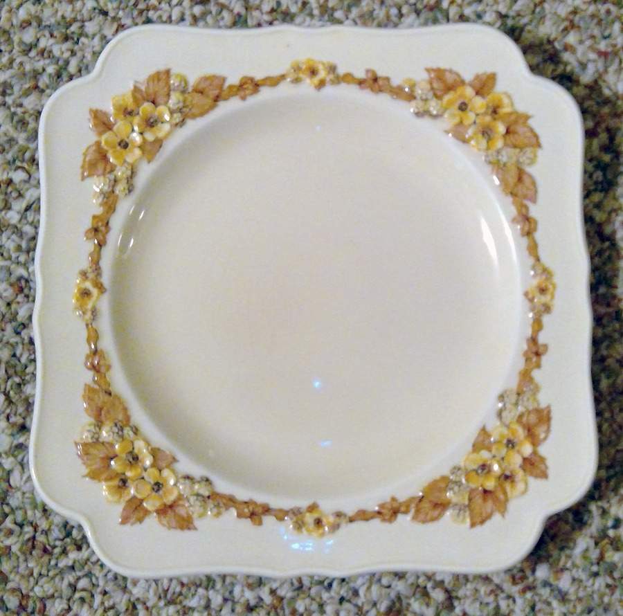 CRD5 Square Dinner Plate by Crown Ducal-1