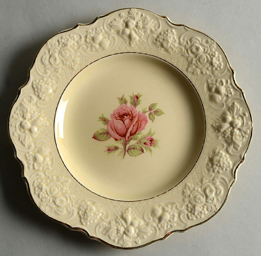 Rose Marie (Pink) Luncheon Plate by Crown Ducal-1
